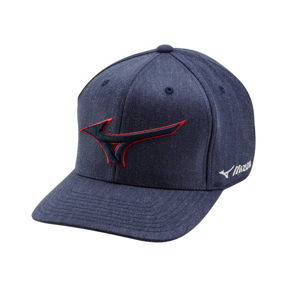 Mens Mizuno Diamond Snapback Baseball Hat Navy/Red Philippines (BHGKFW753)